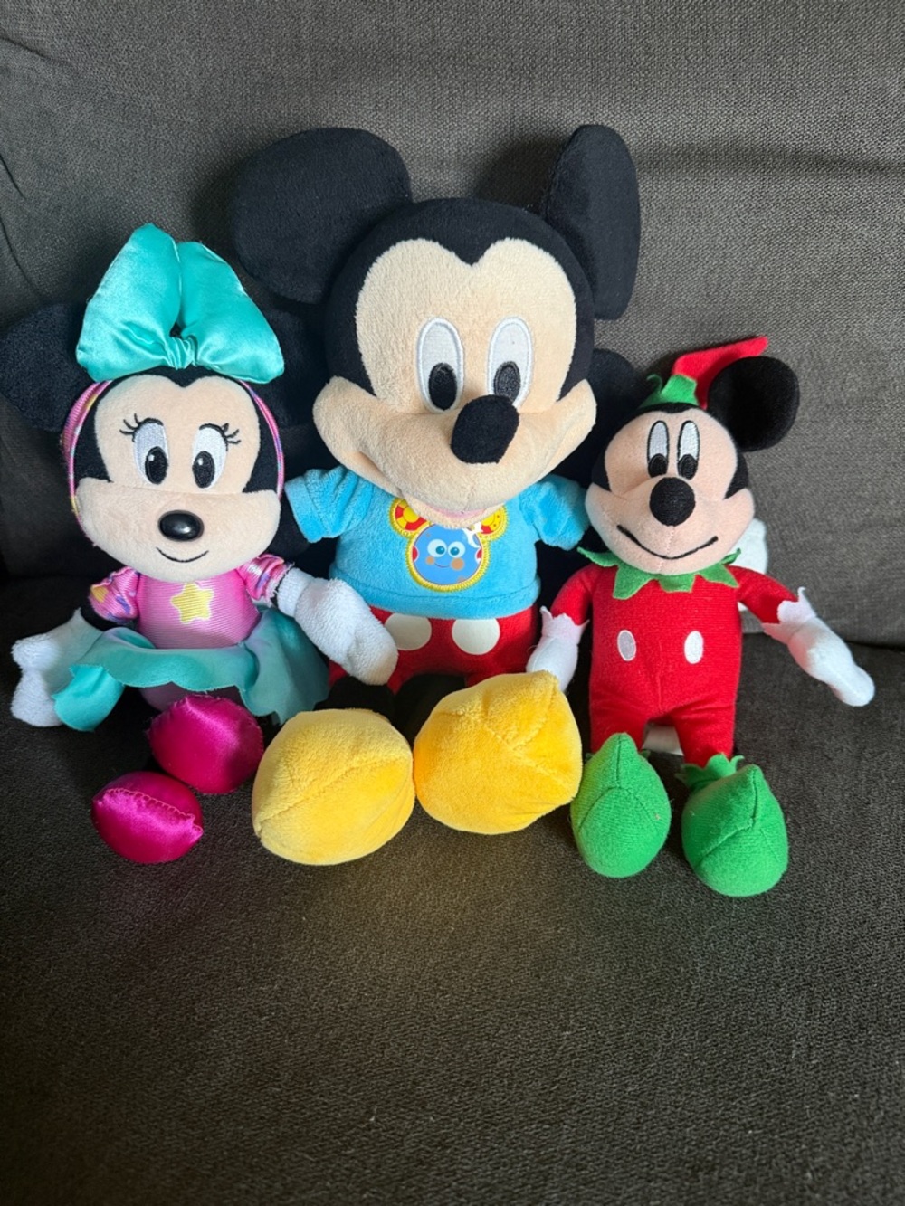 Disney Plush Mickey & Friends Trio - Black, Teal, Pink, Red, Yellow, Green